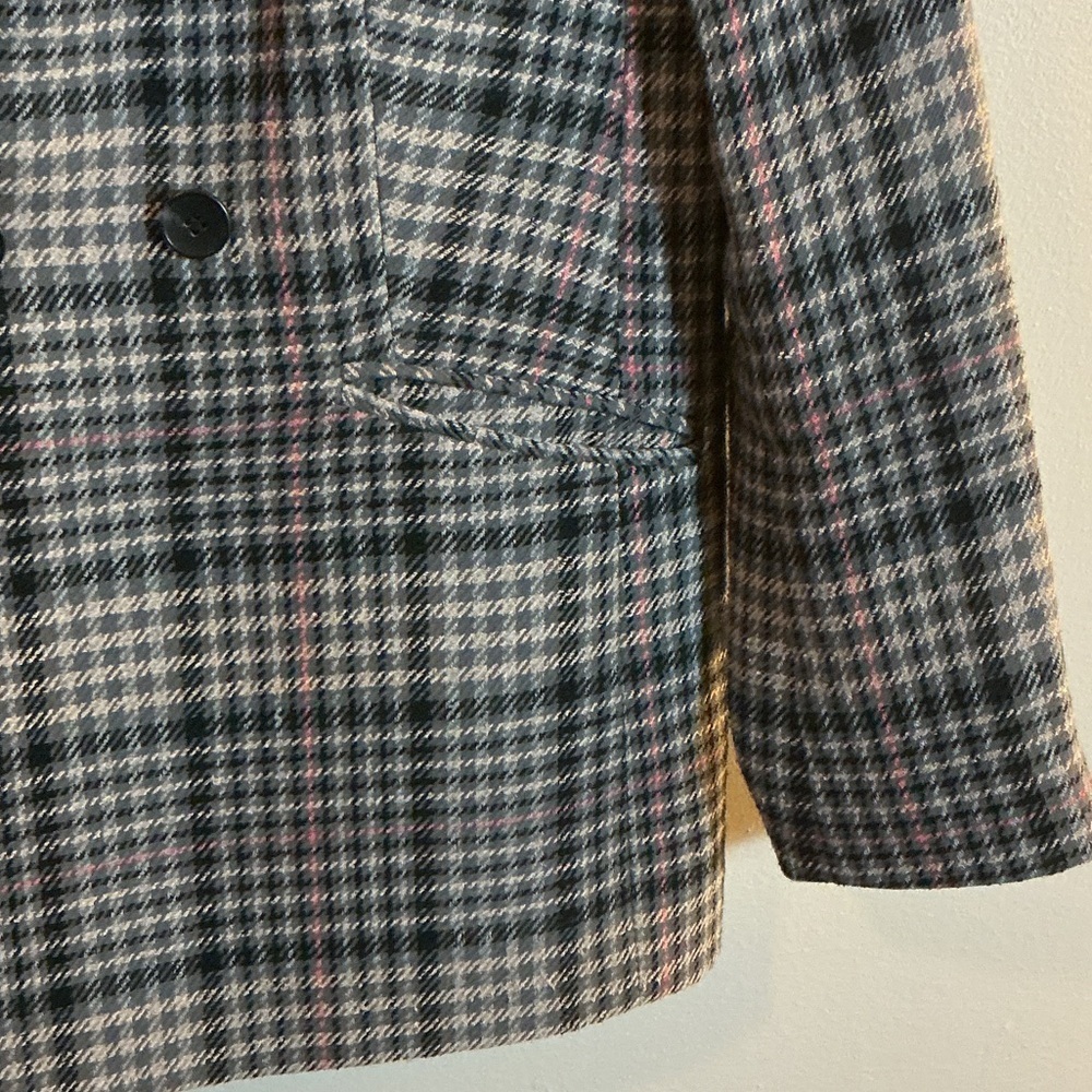Talbots Tartine et Chocolat Women's Plaid Blazer - Black and White with Pink - Picture 3 of 7